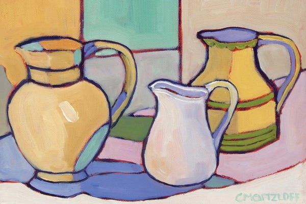 Catherine J Martzloff: Vessels Amidst Soft Hues, 2024 by Catherine J Martzloff