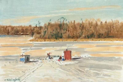 Ice Fishing Midday by Ernest Chiriacka canvas print