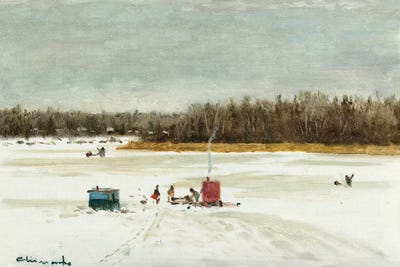 Ice Fishing Morning by Ernest Chiriacka art print