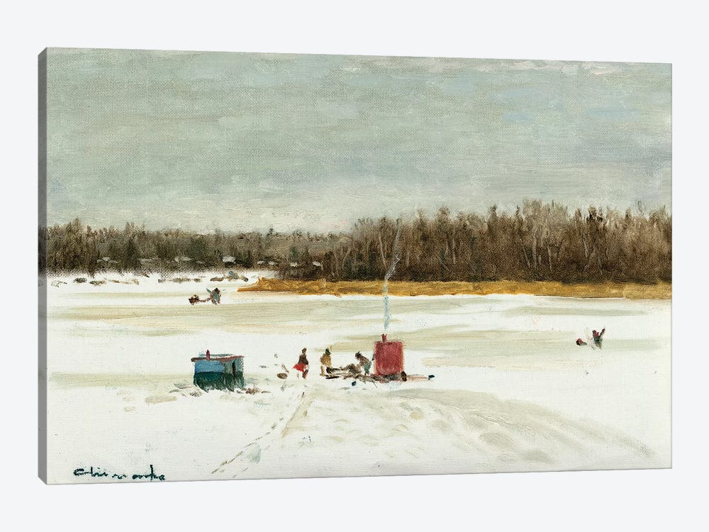 Ice Fishing Morning by Ernest Chiriacka 1-piece Canvas Art