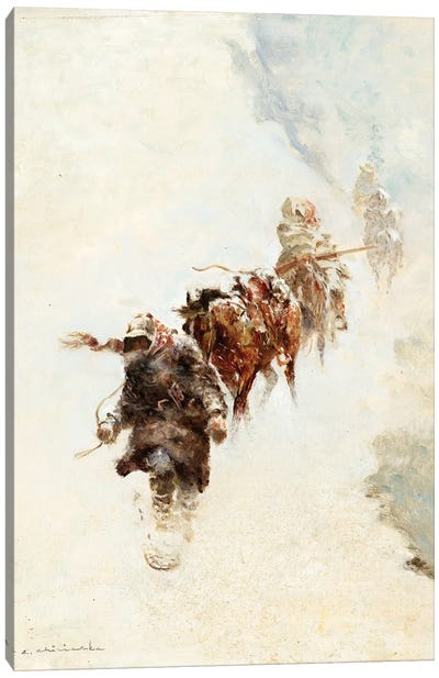 Mountain Trappers Canvas Art Print - Ernest Chiriacka