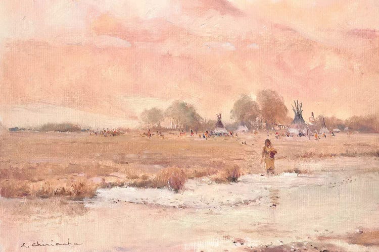Native American Village by Ernest Chiriacka wall art