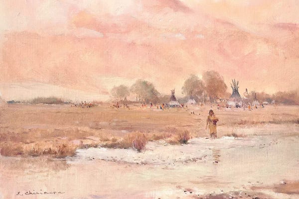 Native American Décor: Native American Village by Ernest Chiriacka