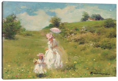 Picking Daisies Canvas Art Print - Ernest Chiriacka