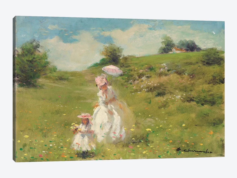 Picking Daisies by Ernest Chiriacka 1-piece Canvas Art Print