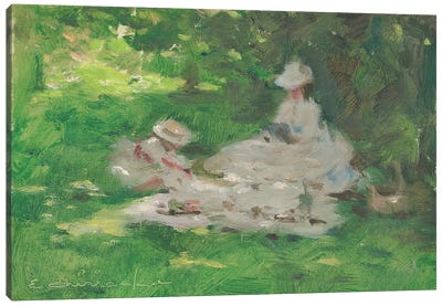 Picnic In The Park Canvas Art Print - Traditional Living Room Art