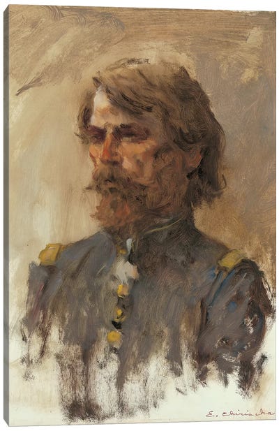 Portrait Of General Custer Canvas Art Print - Ernest Chiriacka