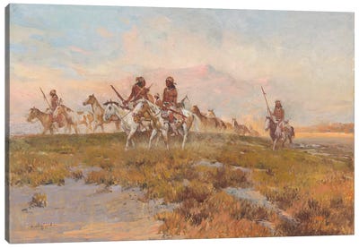 Returning From The Raid Canvas Art Print - Western Décor