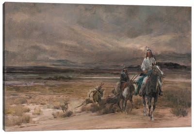 Riders In The Storm Canvas Art Print - Horseback Art