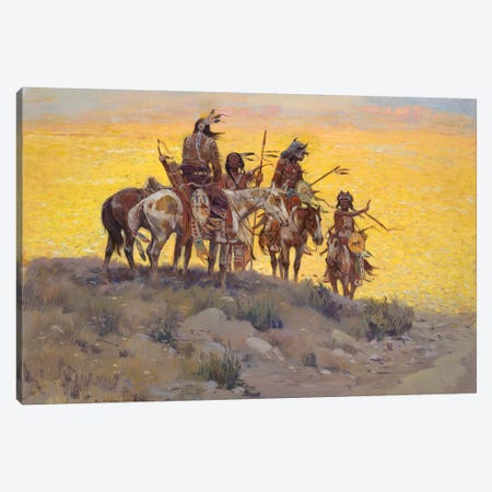Scouts Along The Prairie Canvas Print #CKA55} by Ernest Chiriacka Canvas Art Print