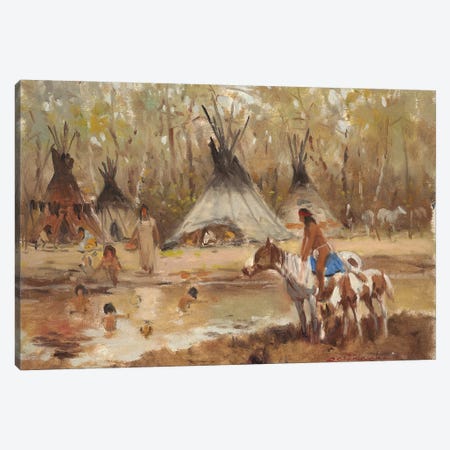 Sioux Camp Canvas Print #CKA56} by Ernest Chiriacka Canvas Art Print