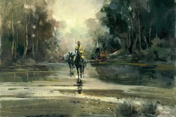Horseback: Creek by Ernest Chiriacka