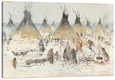 Winter Homestead II Canvas Art Print - Native American Décor