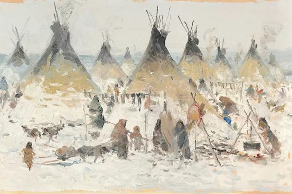 Native American Décor: Winter Homestead II by Ernest Chiriacka