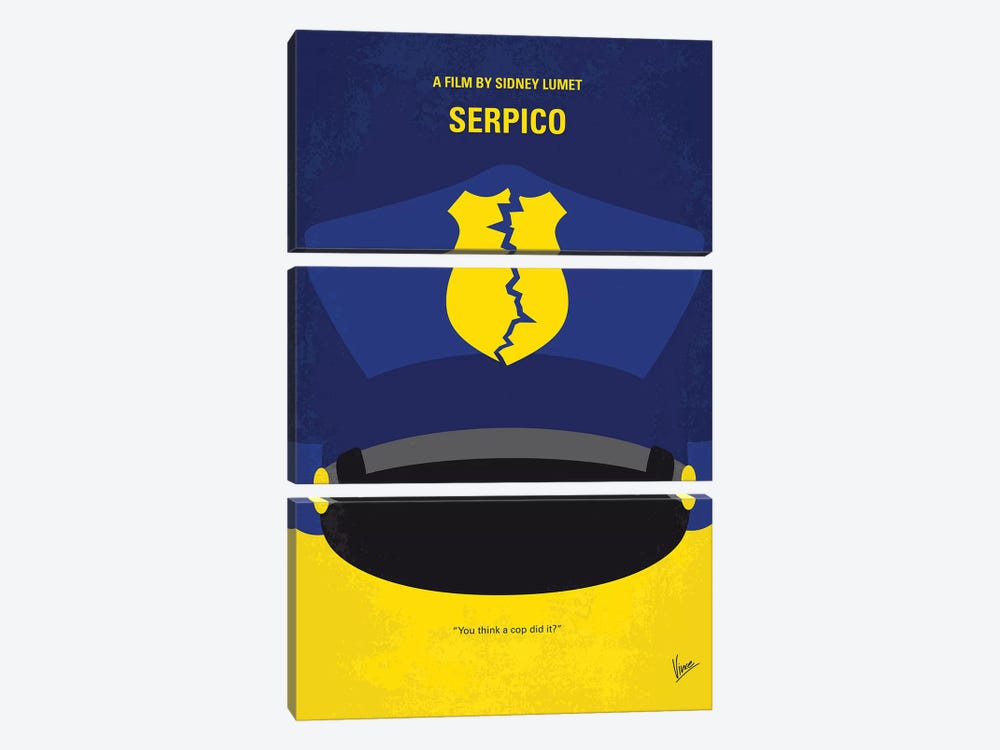 Serpico Minimal Movie Poster by Chungkong 3-piece Canvas Print