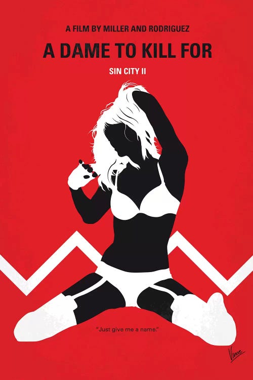 Sin City A Dame To Kill For Minimal Movie Poster