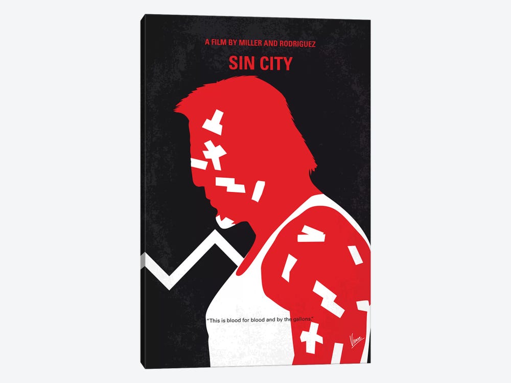 Sin City Minimal Movie Poster by Chungkong 1-piece Canvas Art