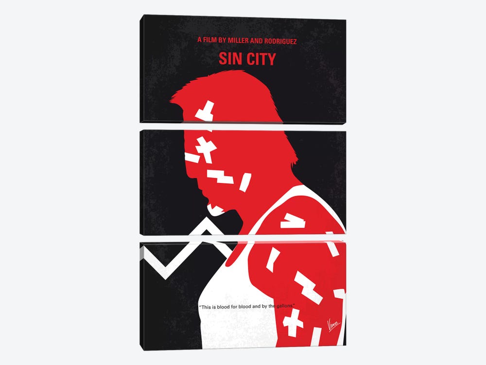 Sin City Minimal Movie Poster by Chungkong 3-piece Canvas Wall Art