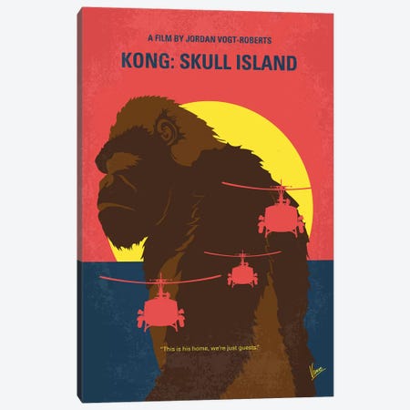 Skull Island Minimal Movie Poster Canvas Print #CKG1004} by Chungkong Art Print