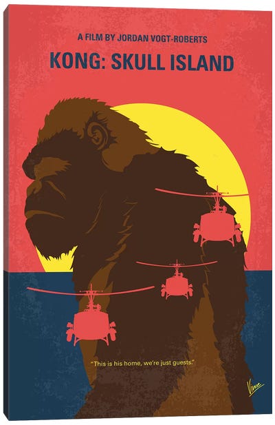 Skull Island Minimal Movie Poster Canvas Art Print - King Kong