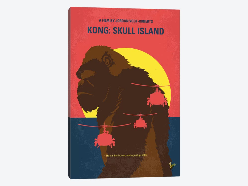 Skull Island Minimal Movie Poster by Chungkong 1-piece Canvas Print
