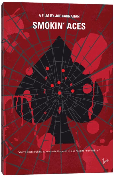 Smokin' Aces Minimal Movie Poster Canvas Art Print - Crime & Gangster Movie Art