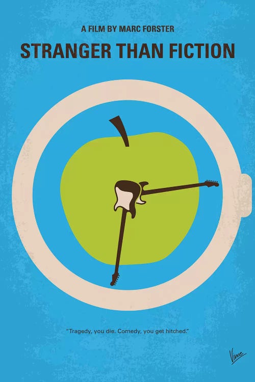 Stranger Than Fiction Minimal Movie Poster by Chungkong wall art