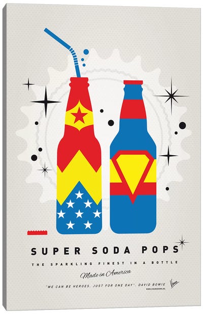 Super Soda Pops VI Canvas Art Print - Justice League