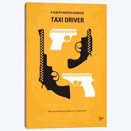 Taxi Driver Minimal Movie Poster Canvas Print #CKG102} by Chungkong Canvas Art