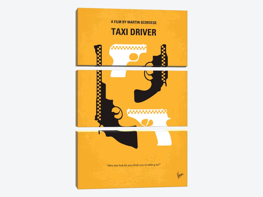 Taxi Driver Minimal Movie Poster by Chungkong 3-piece Canvas Artwork