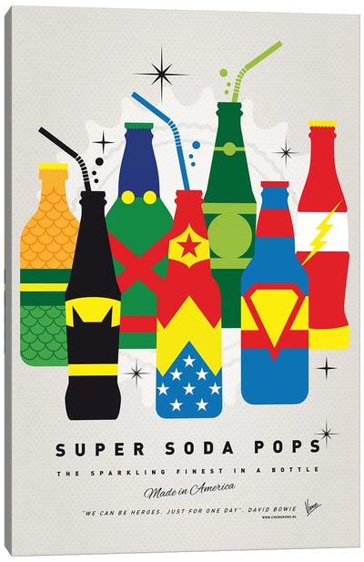 Super Soda Pops XXVI Canvas Art Print - Pop Art for Kitchen
