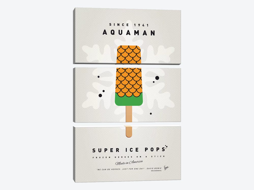 Superhero Ice Pop Aquaman by Chungkong 3-piece Canvas Art
