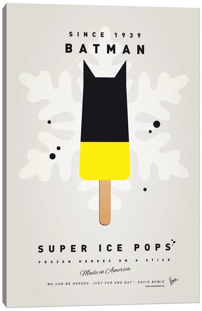 Superhero Ice Pop Batman Canvas Art Print - Ice Cream & Popsicle Art