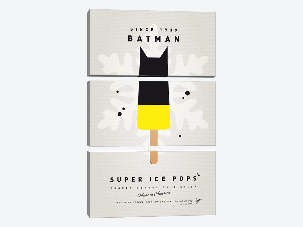 Superhero Ice Pop Batman by Chungkong 3-piece Art Print