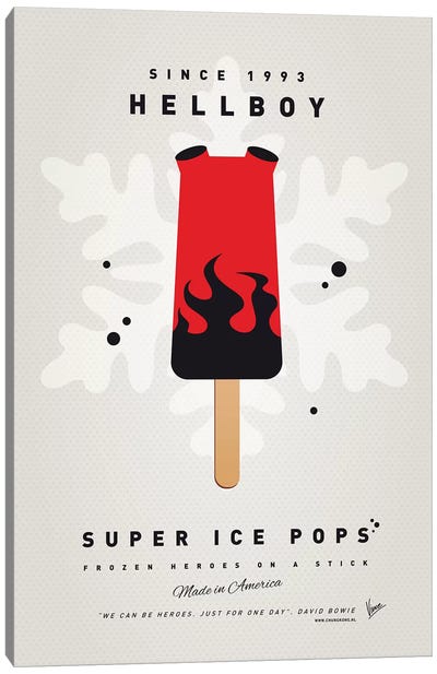 Superhero Ice Pop Hellboy Canvas Art Print - Ice Cream & Popsicle Art
