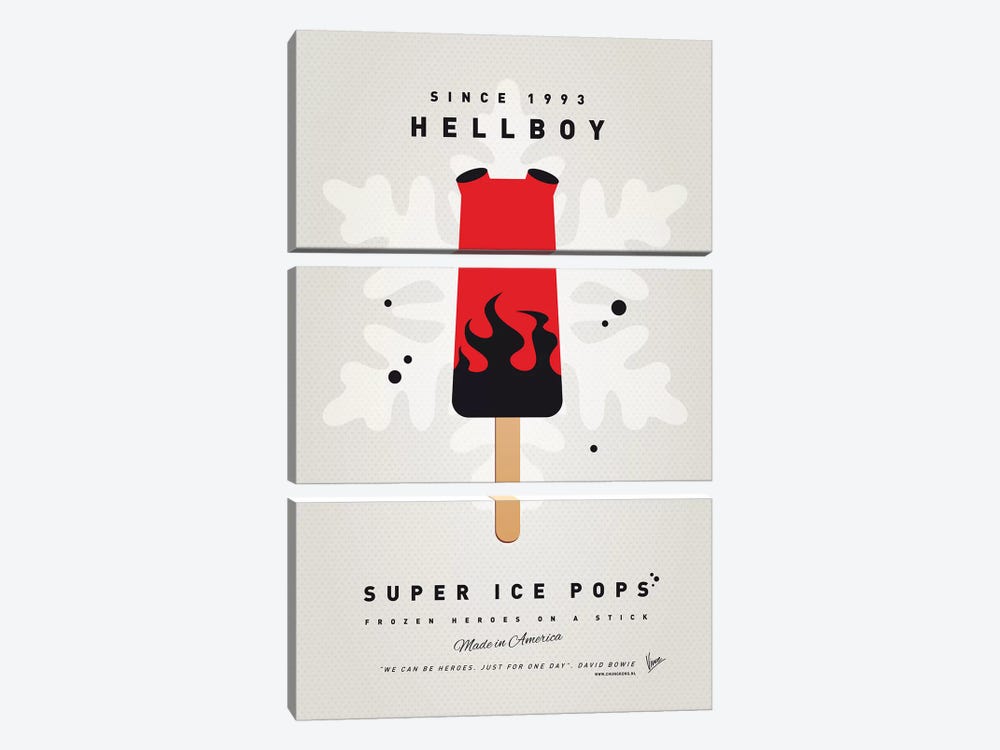 Superhero Ice Pop Hellboy by Chungkong 3-piece Canvas Artwork