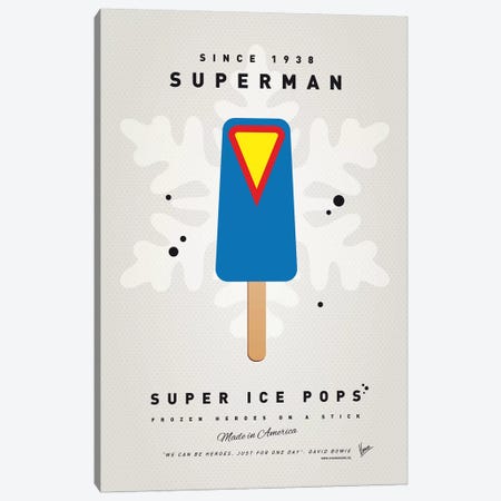 Superhero Ice Pop Superman Canvas Print #CKG1038} by Chungkong Art Print