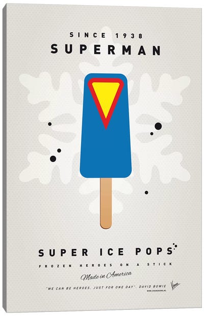 Superhero Ice Pop Superman Canvas Art Print - Ice Cream & Popsicle Art
