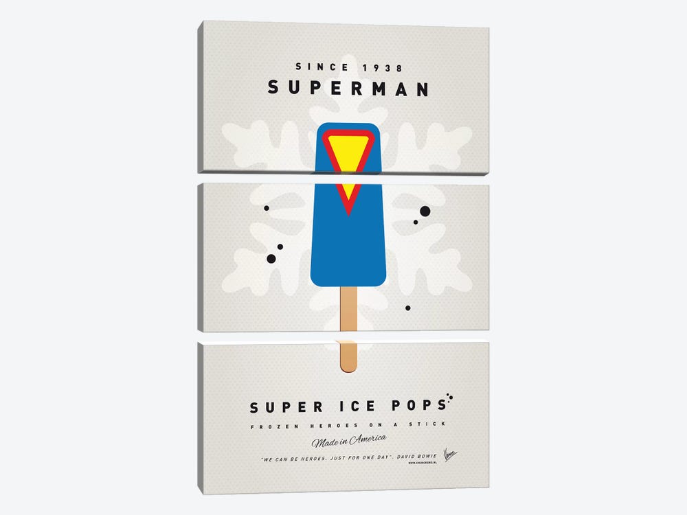 Superhero Ice Pop Superman by Chungkong 3-piece Canvas Art