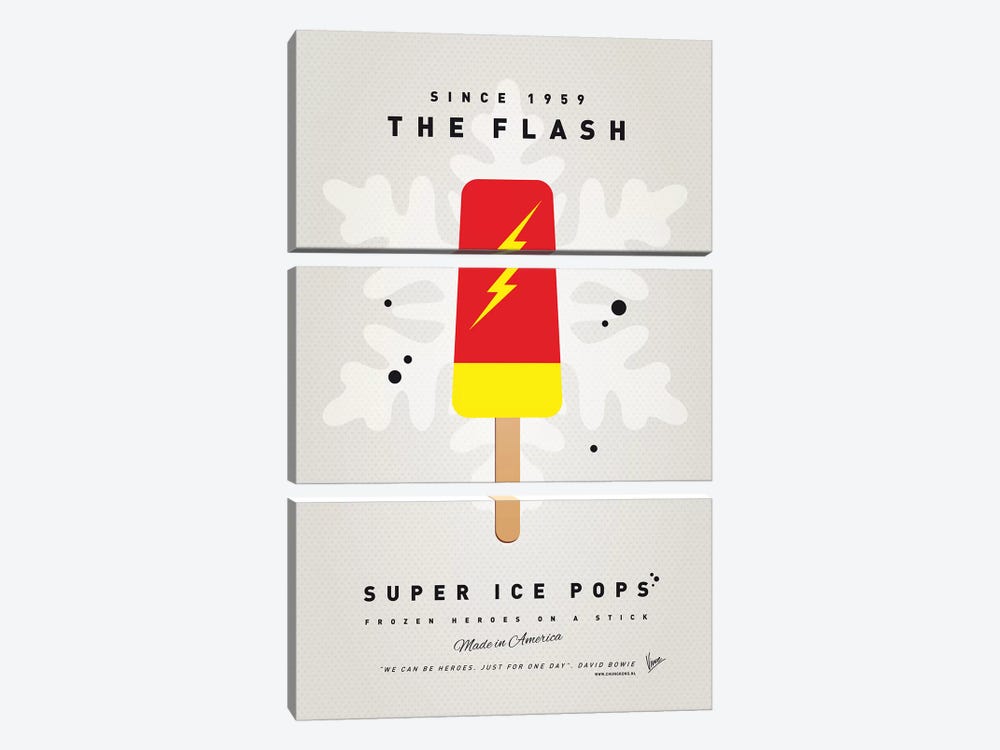 Superhero Ice Pop The Flash by Chungkong 3-piece Art Print
