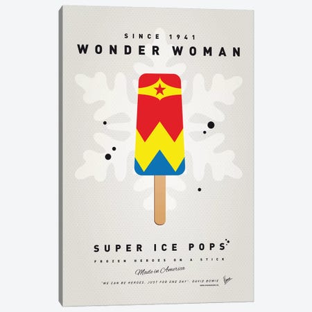 Superhero Ice Pop Wonder Woman Canvas Print #CKG1041} by Chungkong Canvas Wall Art