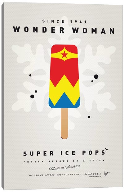 Superhero Ice Pop Wonder Woman Canvas Art Print - Justice League