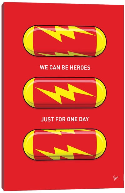 Superhero Pills The Flash Canvas Art Print - 3-Piece Pop Art