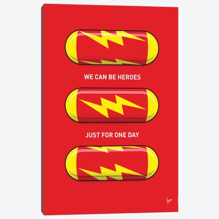 Superhero Pills The Flash Canvas Print #CKG1044} by Chungkong Art Print