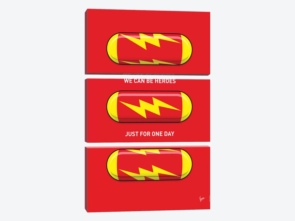 Superhero Pills The Flash by Chungkong 3-piece Canvas Print