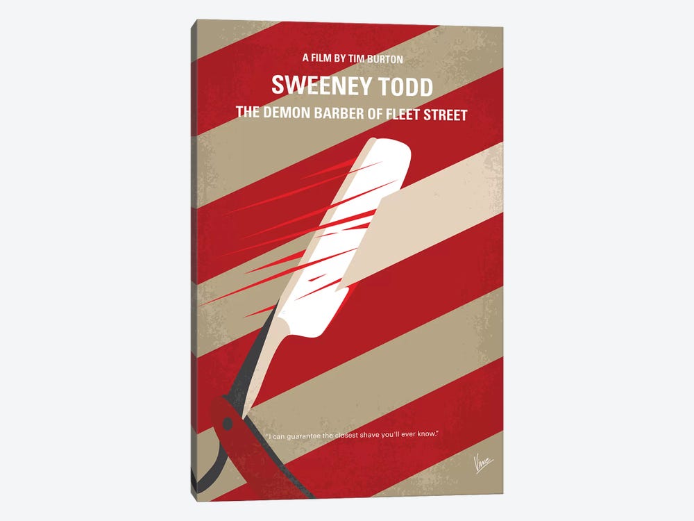Sweeney Todd Minimal Movie Poster by Chungkong 1-piece Canvas Wall Art