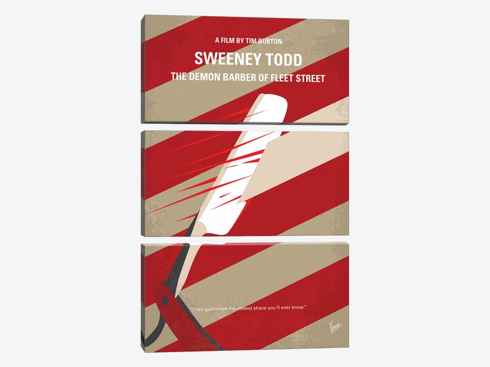 Sweeney Todd Minimal Movie Poster by Chungkong 3-piece Canvas Artwork