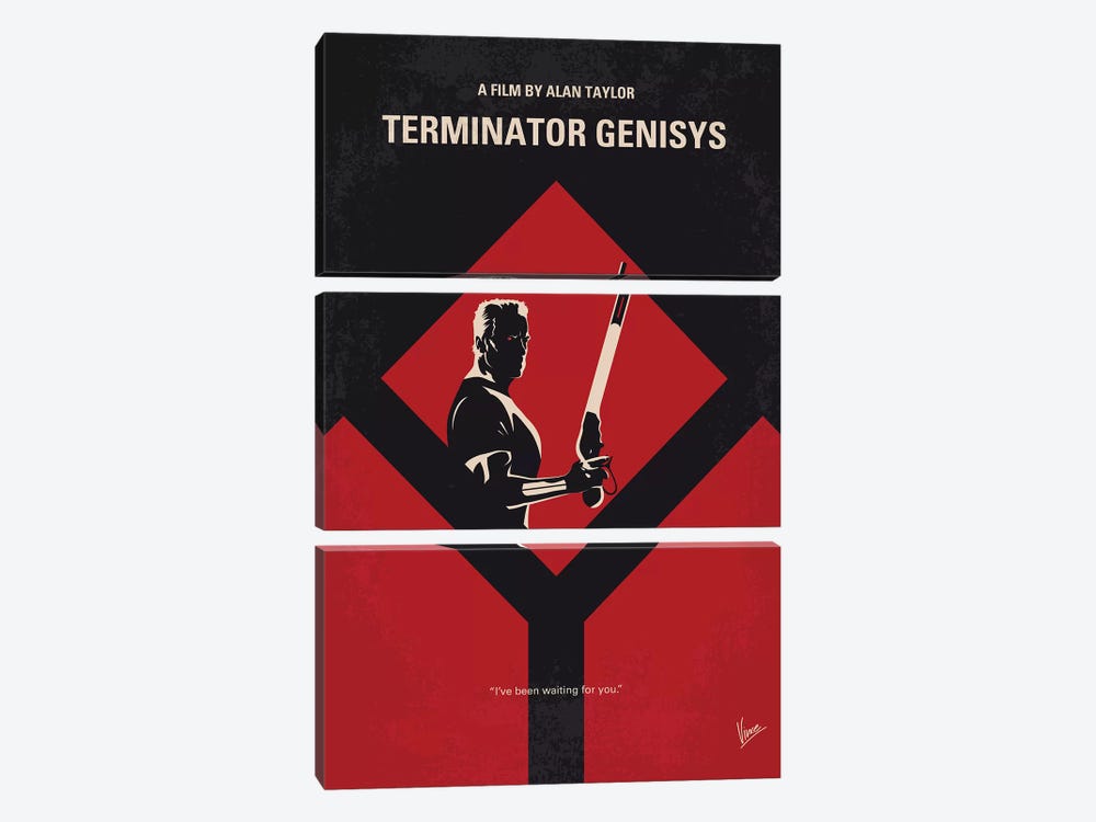 Terminator Genisys Minimal Movie Poster by Chungkong 3-piece Canvas Art