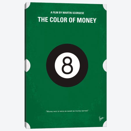 The Color Of Money Minimal Movie Poster Canvas Print #CKG104} by Chungkong Canvas Art Print
