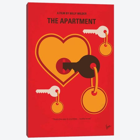 The Apartment Minimal Movie Poster Canvas Print #CKG1051} by Chungkong Art Print